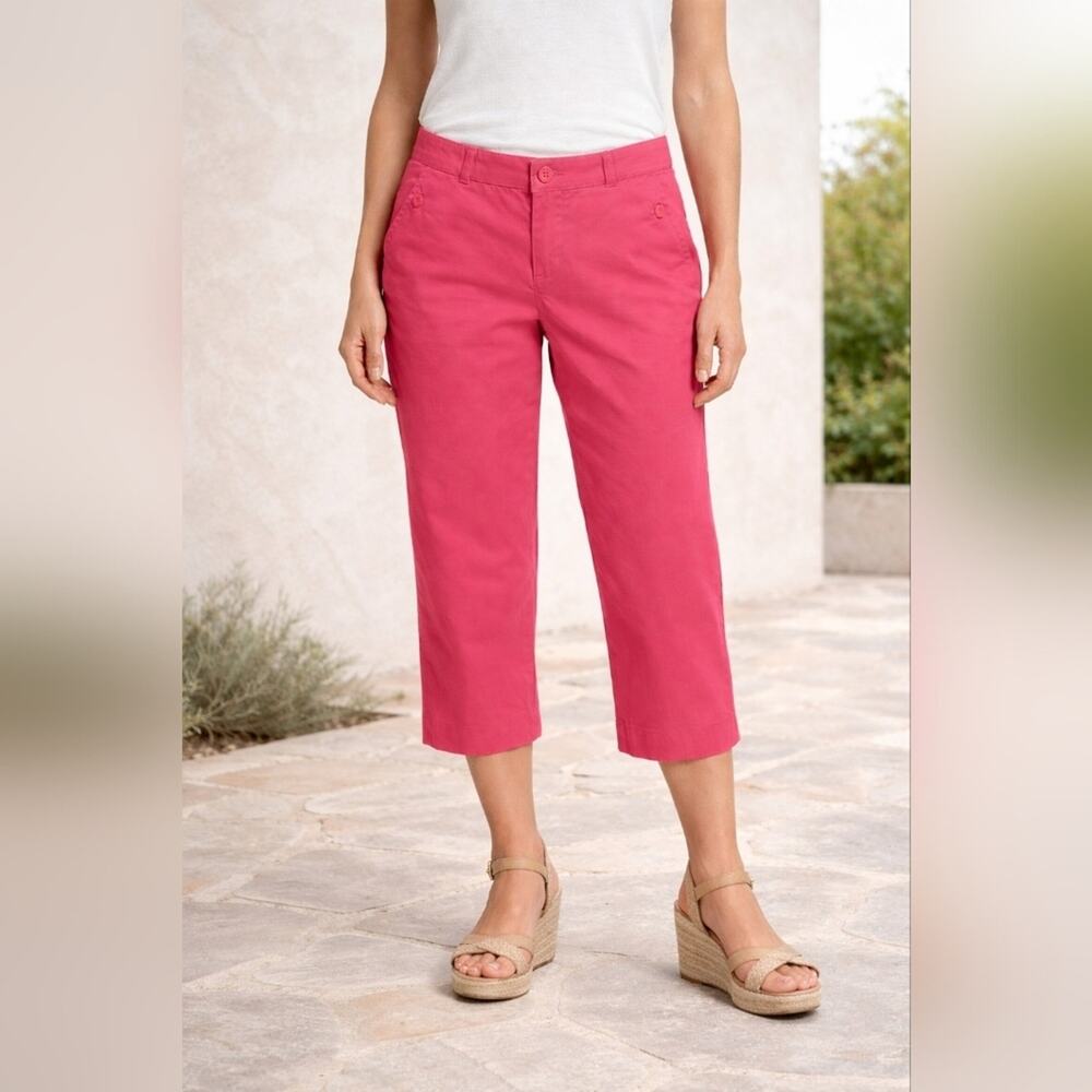 Dockers women's Pink Capri Pants Button Pockets Cropped Casual  Sz. 8 #703